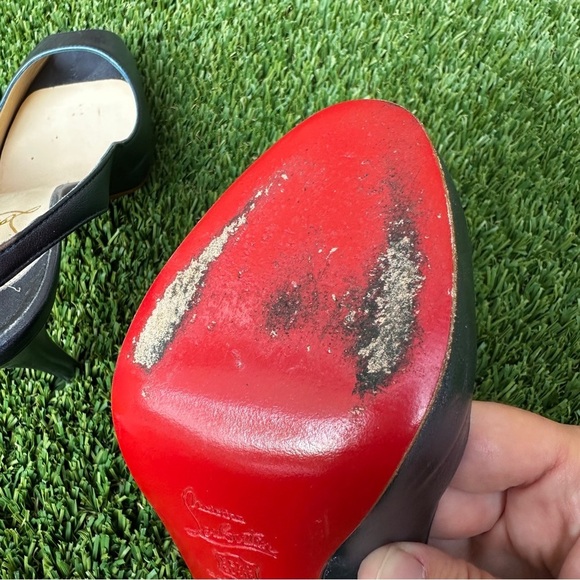 Louboutin metallic blue heels - Picture 8 of 12